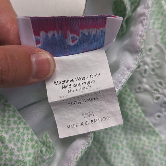 Posh Pickle Girls Romper Girls Size 18m Green Floral Bubble Boutique - Picture 6 of 6